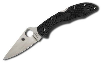 Spyderco Delica4 Black Ffg Plainedge Folding Knife