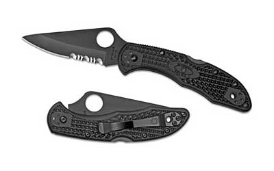 Spyderco Delica4 Combo Blade Black Folding Knife