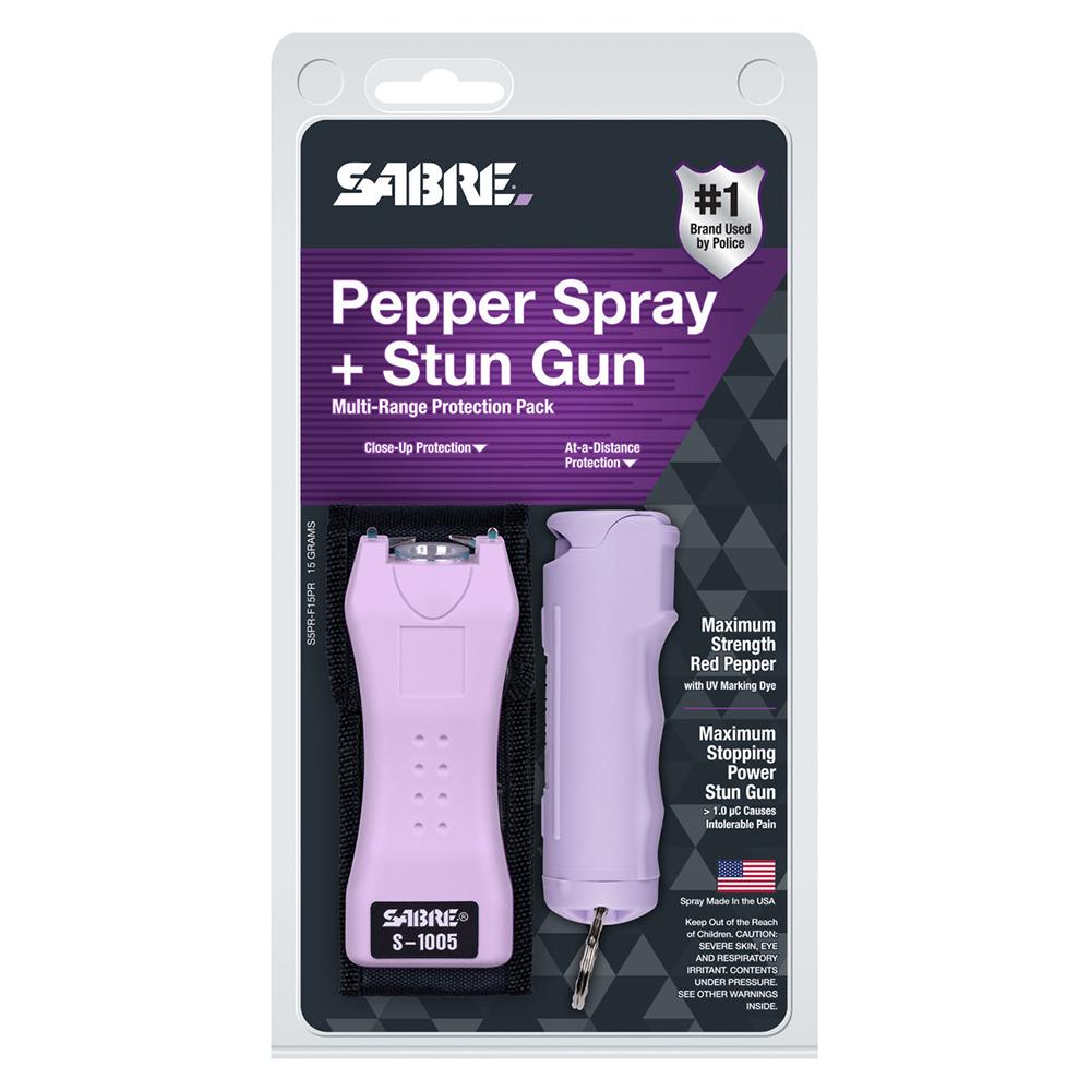 Sabre Pepper Spray and 2-in-1 Stun Gun Multi-Range Protection Pack Purple Sabre Pepper Spray and 2-in-1 Stun Gun Multi-Range Protection Pack Purple