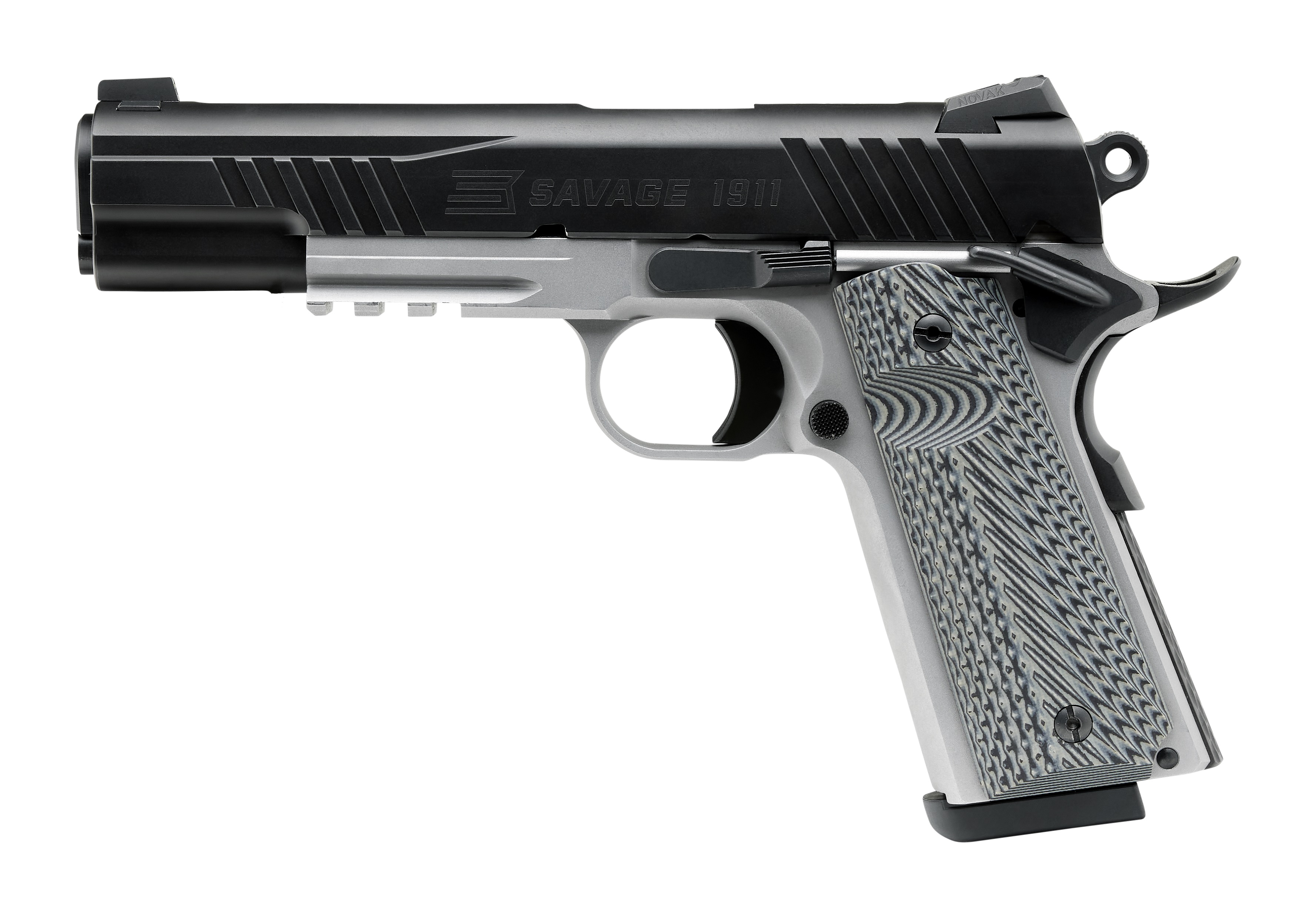 Savage 1911 GOV 9MM BL/Stainless RAIL 10+1 Savage 1911 GOV 9MM BL/Stainless RAIL 10+1