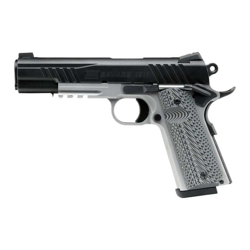 Savage 1911 GOV 45ACP BL/Stainless RAIL Semi-Auto Pistol Savage 1911 GOV 45ACP BL/Stainless RAIL Semi-Auto Pistol