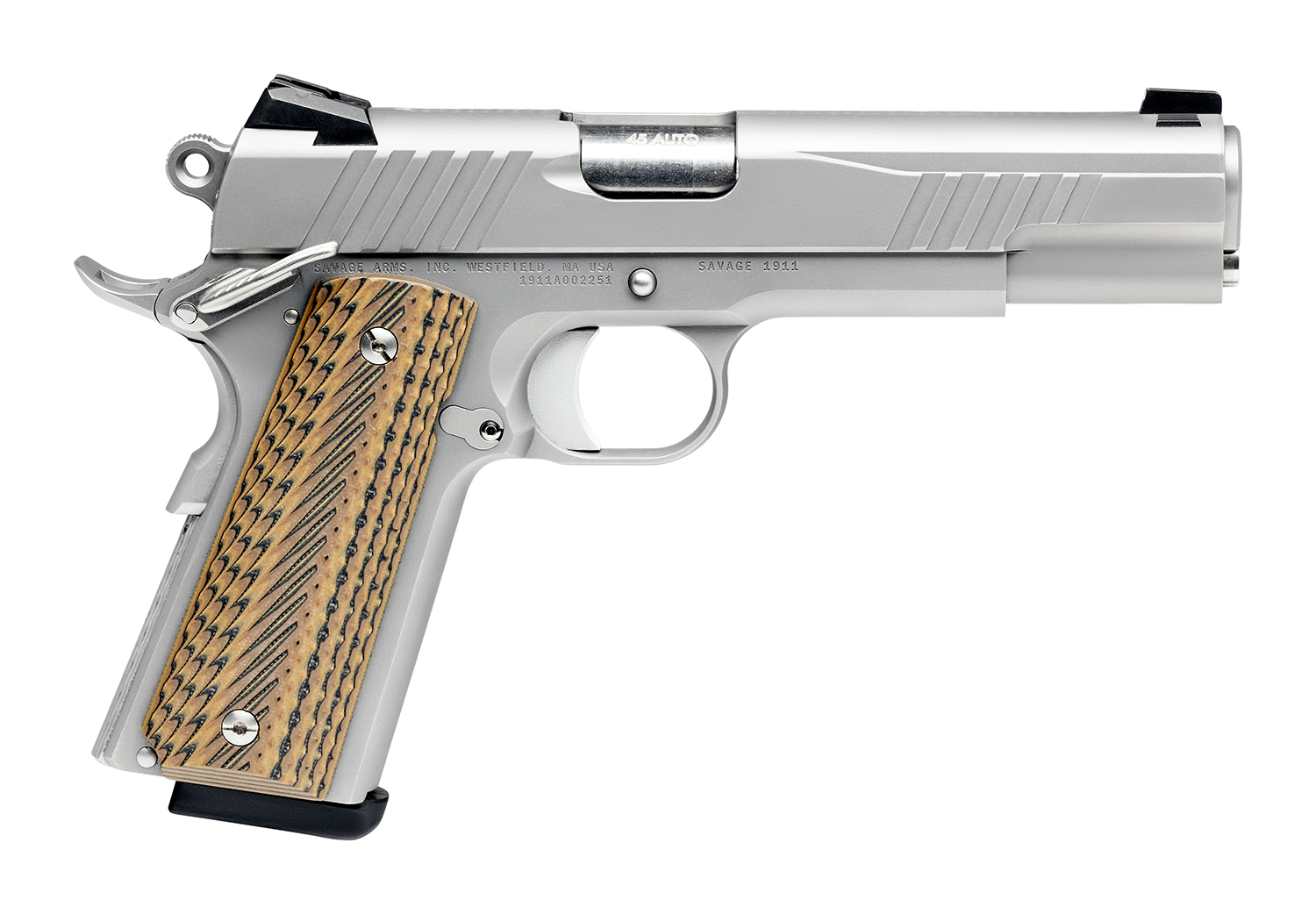 Savage Arms Savage 1911 Gov't Style Handgun .45 Auto 8rd Magazines (2) 5" Barrel Stainless Steel