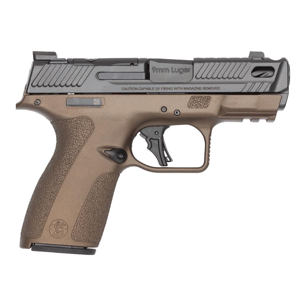 Smith & Wesson Inc. S&W PC Shield-X Carry Comp Midnight Bronze Handgun 9mm Luger 13(1)&15(1)rd