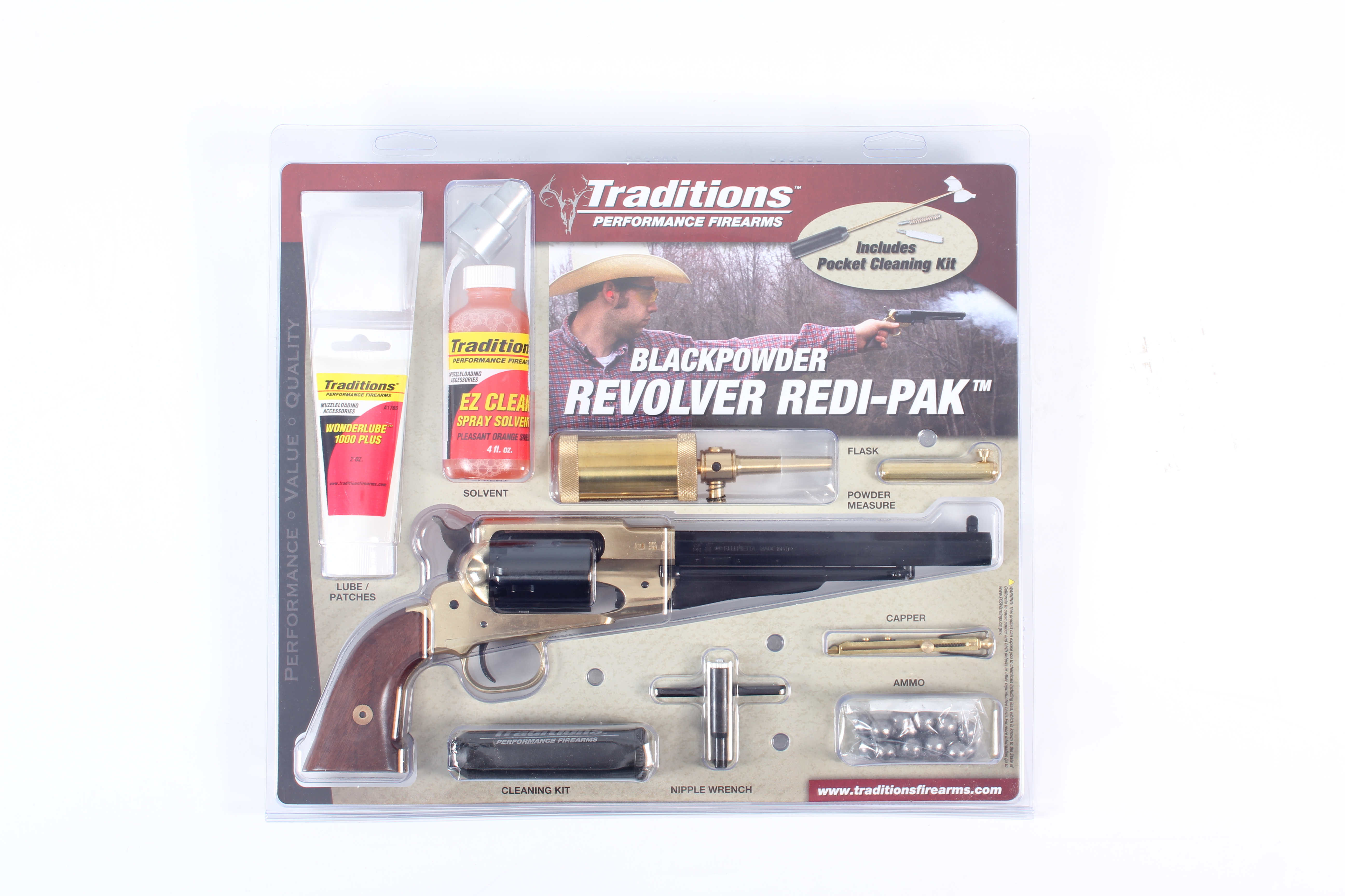 Traditions 1858 Army .44 Bl/wd Pkg Brass Revolver