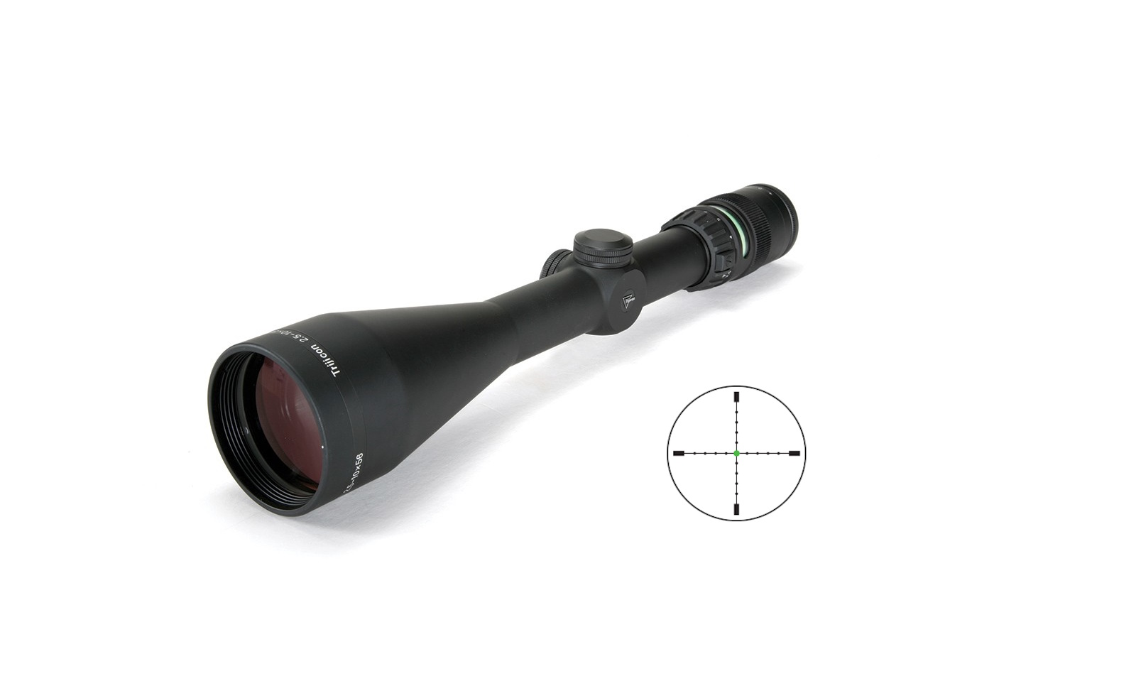 Trijicon Accupoint Rifle Scope - 2.5-10x56mm Green Mil-Dot 37.6-10.1' 4.1-2.8" Matte