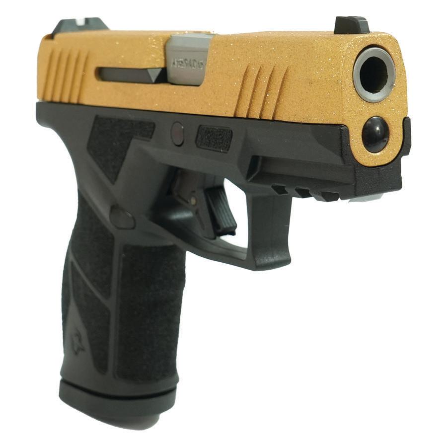 Taurus GX2 "Gold Glitter" Handgun 9mm Luger 13rd Magazines (2) 3.38" Barrel Black Frame/Custom Slide Taurus GX2 "Gold Glitter" Handgun 9mm Luger 13rd Magazines (2) 3.38" Barrel Black Frame/Custom Slide