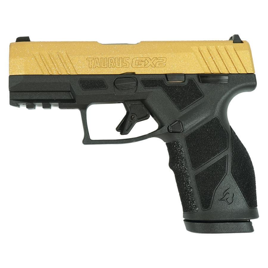 Taurus GX2 "Gold Glitter" Handgun 9mm Luger 13rd Magazines (2) 3.38" Barrel Black Frame/Custom Slide Taurus GX2 "Gold Glitter" Handgun 9mm Luger 13rd Magazines (2) 3.38" Barrel Black Frame/Custom Slide