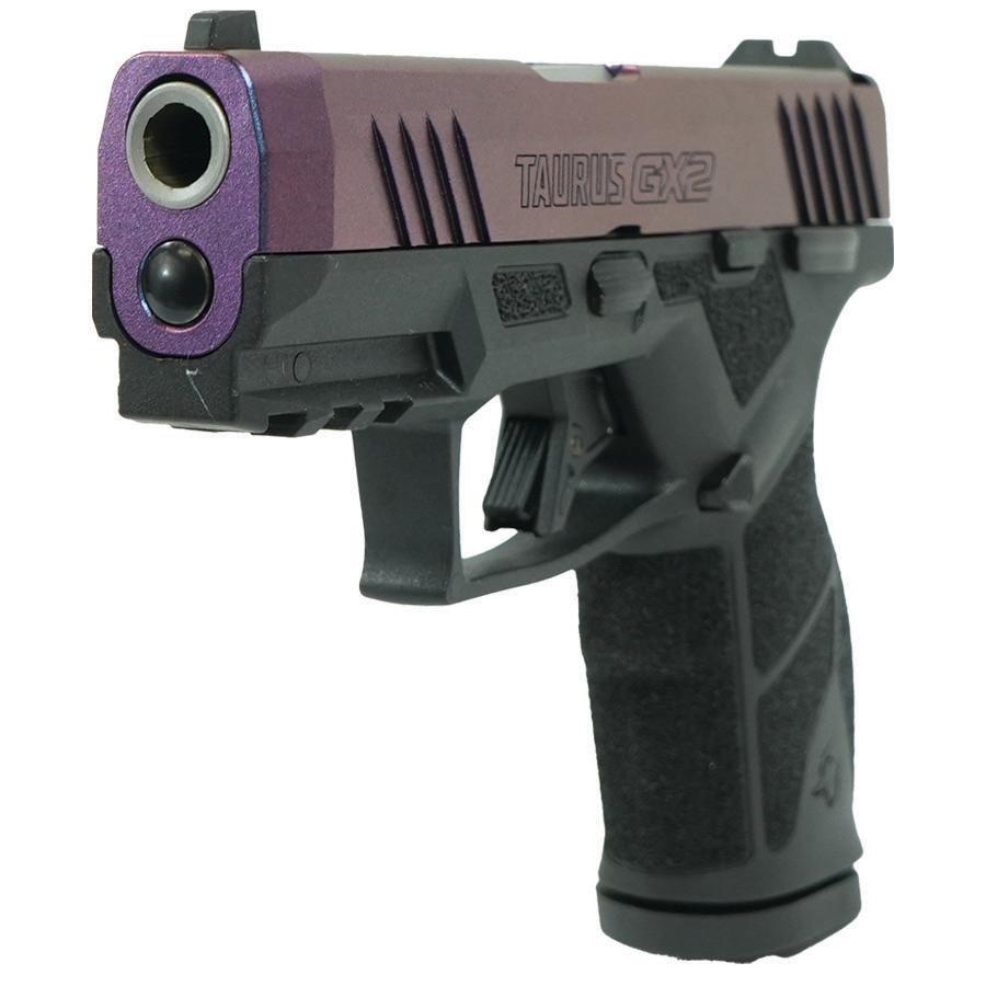 Taurus GX2 "Mongoose Purple" Handgun 9mm Luger 13rd Magazines (2) 3.38" Barrel Black Frame/Custom Slide Taurus GX2 "Mongoose Purple" Handgun 9mm Luger 13rd Magazines (2) 3.38" Barrel Black Frame/Custom Slide