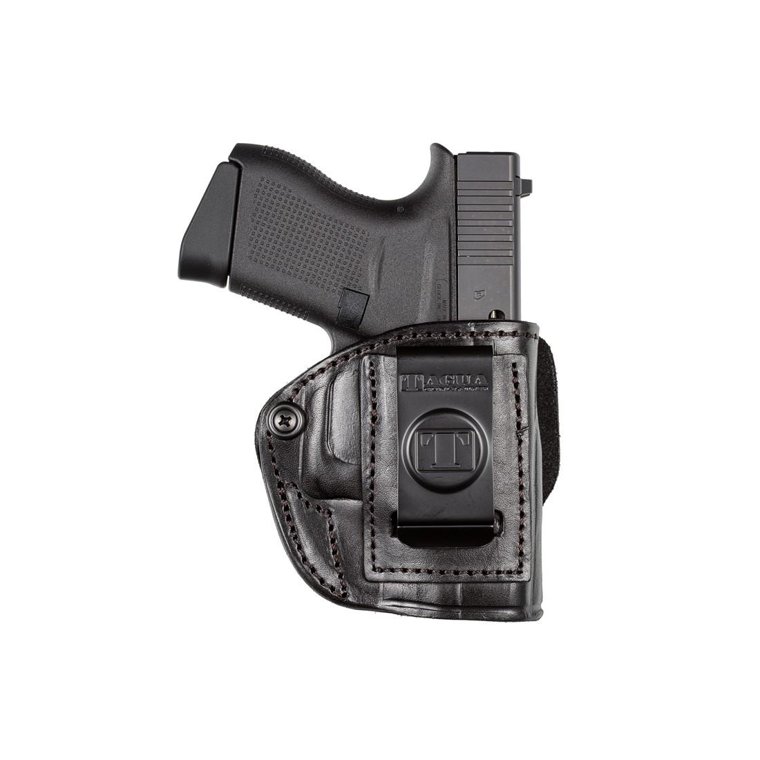 Tagua Gun Leather TX 1836 by Tagua FOR Glock 26/XD & Most Double Stack Compact Pistols-BK-Right Hand