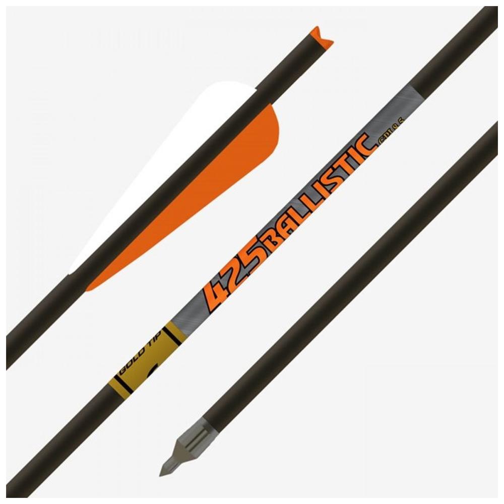 Gold Tip Gold Ballistic Crossbow Bolt 22in - 4in Duravanes - 1/2dz