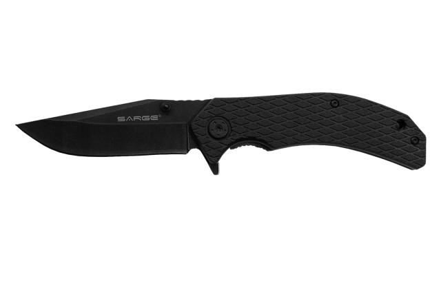 Sarge Knives Sarge Shadow - Stonewashed Swift Assist Folding Knife