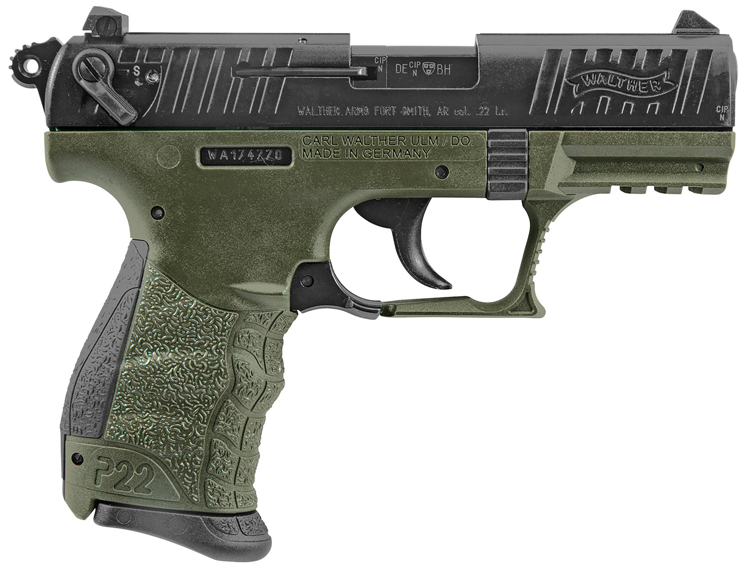 Walther Arms Walther P22 Handgun CA Compliant .22LR 10rd Magazine 3.42" Barrel Military