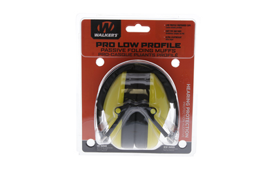 Walker's Low Profile Flding Muff Ylw Earmuff