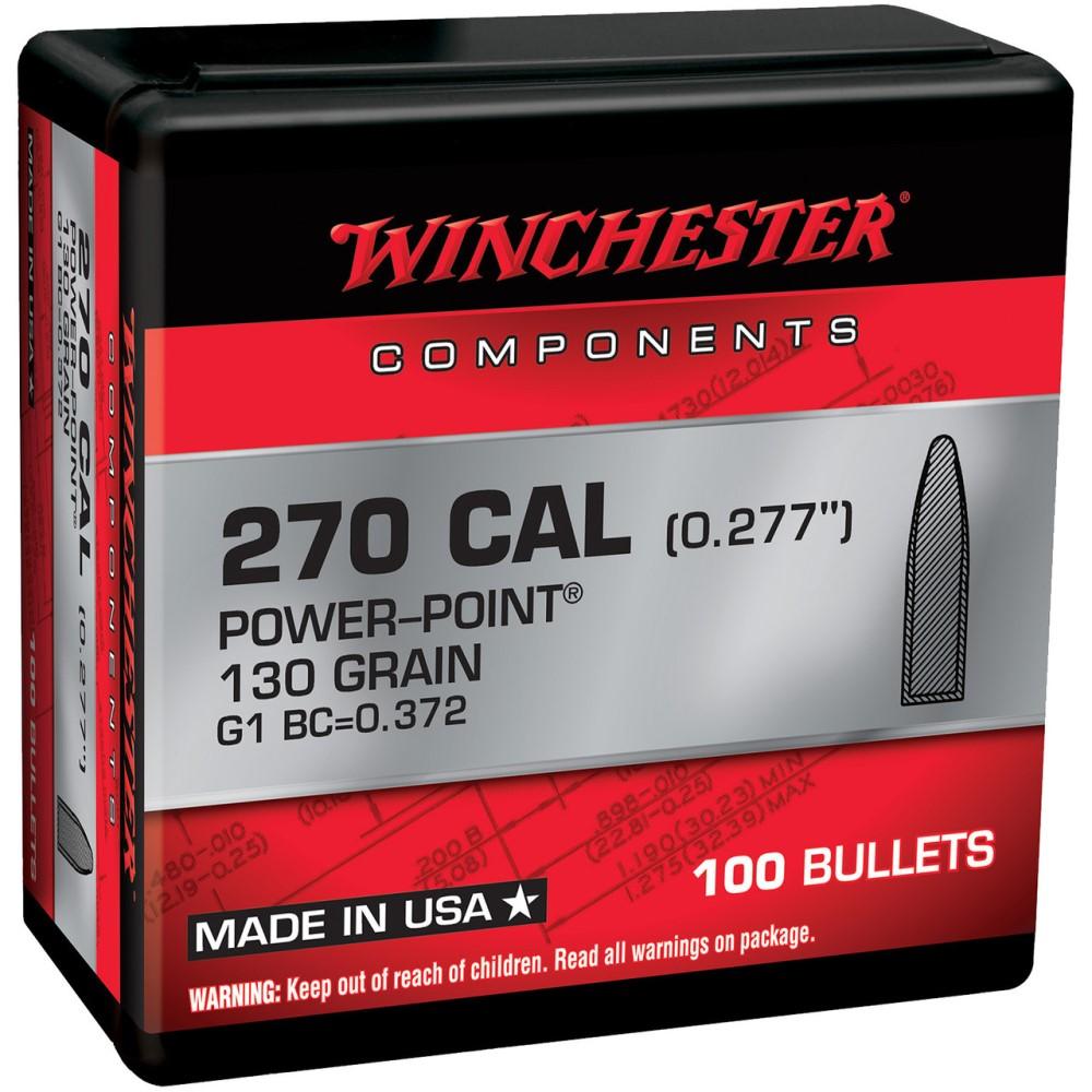 Winchester Bulk Components Winchester Rifle Bullets .270 Cal .277" 130 gr PSP 100/ct
