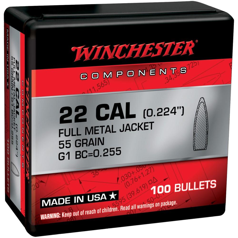 Winchester Bulk Components Winchester Centerfire Rifle Bullets 5.56 NATO .224" 55 gr FMJ 100/ct