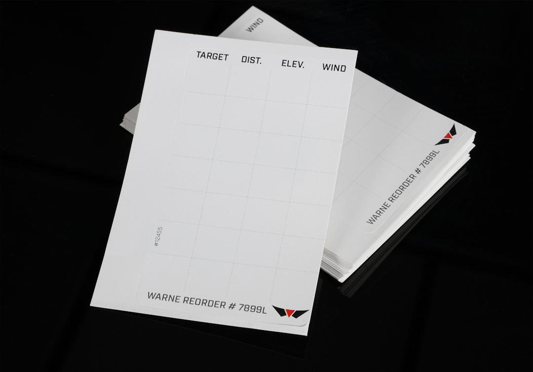 Warne Manufacturing Company Warne Data Card Label Refills for Warne Skyline Precision Mount - 50/Pack