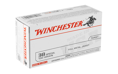 Winchester USA Handgun Ammunition .38 Spl 130 gr FMJ 50/ct Winchester USA Handgun Ammunition .38 Spl 130 gr FMJ 50/ct