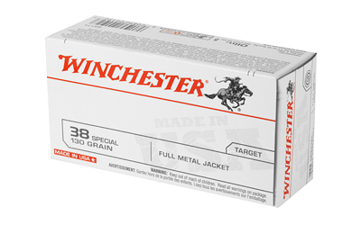 Winchester USA Handgun Ammunition .38 Spl 130 gr FMJ 50/ct Winchester USA Handgun Ammunition .38 Spl 130 gr FMJ 50/ct