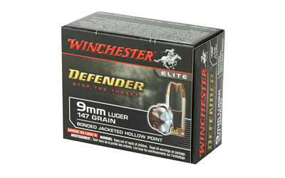 Winchester Defender 9mm 147GR Jhp 20/200 Hollow Point Winchester Defender 9mm 147GR Jhp 20/200 Hollow Point