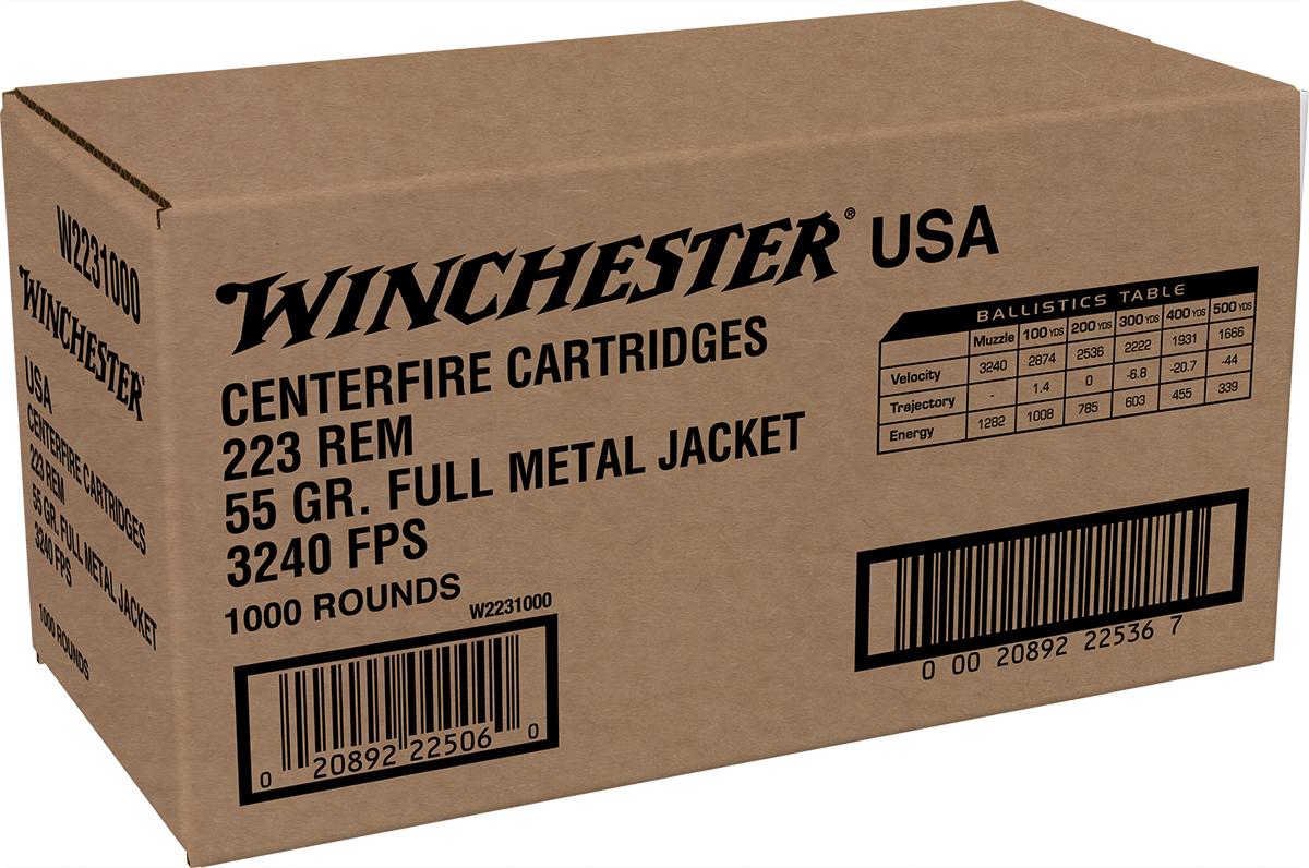 Winchester Ammunition Winchester USA Lake City Rifle Ammunition .223 Rem 55 gr