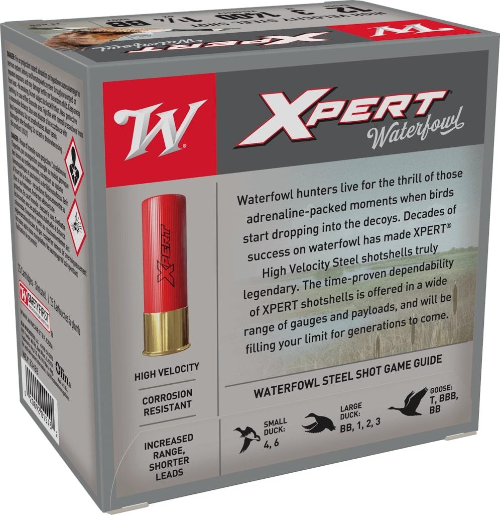 Winchester Xpert High-Velocity Steel Shotshells 12 ga 3" 1-1/4 oz #BB 1400 fps 25/ct Winchester Xpert High-Velocity Steel Shotshells 12 ga 3" 1-1/4 oz #BB 1400 fps 25/ct