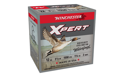 Winchester Xpert High Velocity Steel Shotshells 12 ga 3-1/2" 1-3/8 oz 1550 fps #2 25/ct Winchester Xpert High Velocity Steel Shotshells 12 ga 3-1/2" 1-3/8 oz 1550 fps #2 25/ct