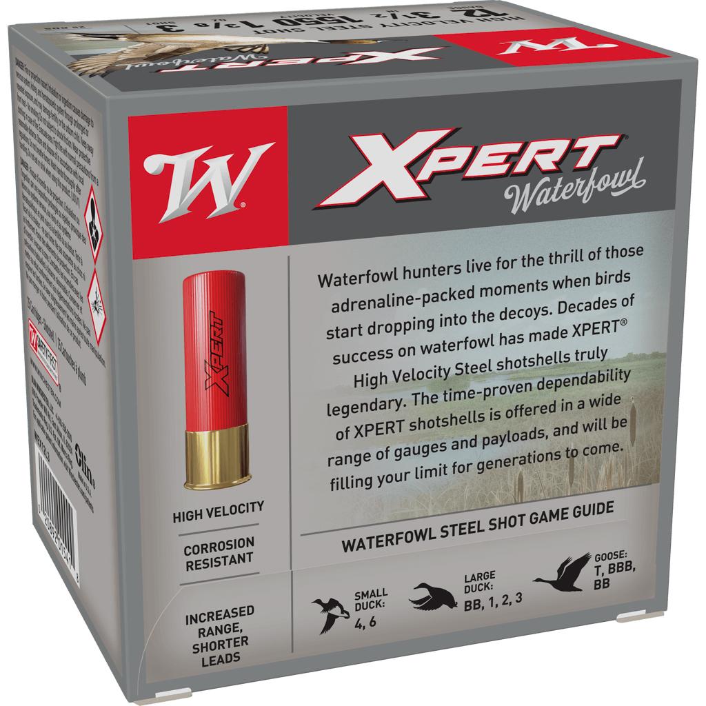Winchester Xpert High Velocity Steel Shotshells 12 ga 3-1/2" 1-3/8 oz 1550 fps #3 25/ct Winchester Xpert High Velocity Steel Shotshells 12 ga 3-1/2" 1-3/8 oz 1550 fps #3 25/ct
