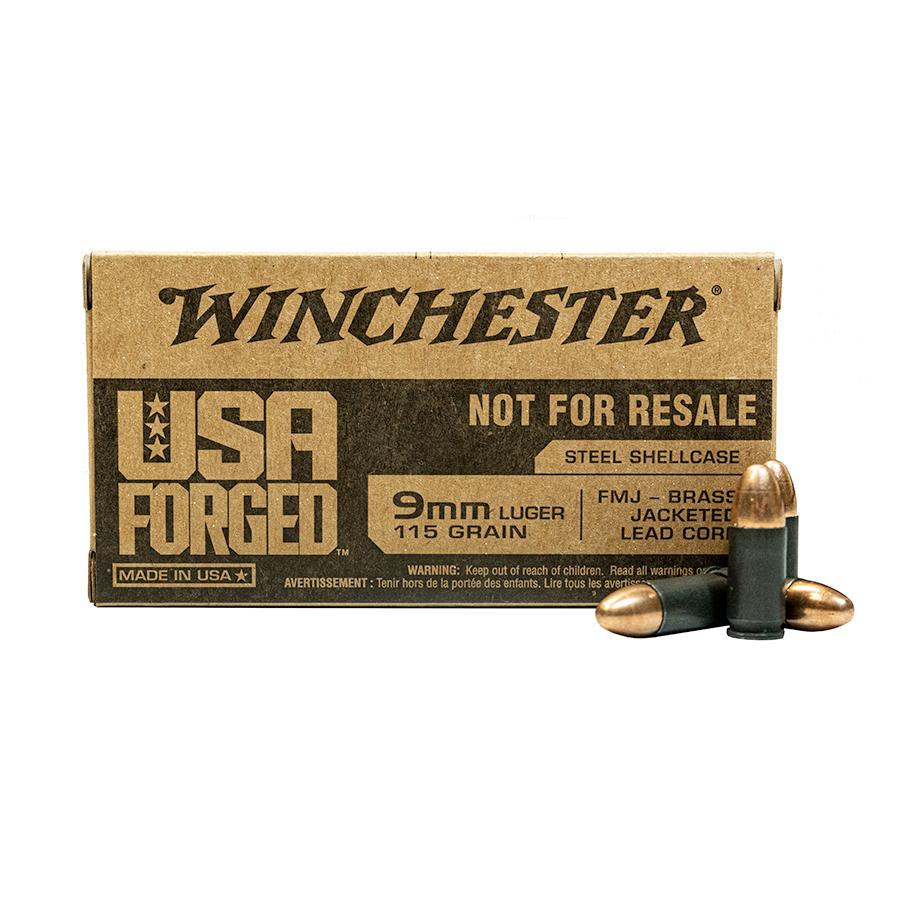 Winchester USA Forged - Steel Case Handgun Ammunition 9mm Luger 115gr FMJ 1190 fps 1000/ct Winchester USA Forged - Steel Case Handgun Ammunition 9mm Luger 115gr FMJ 1190 fps 1000/ct