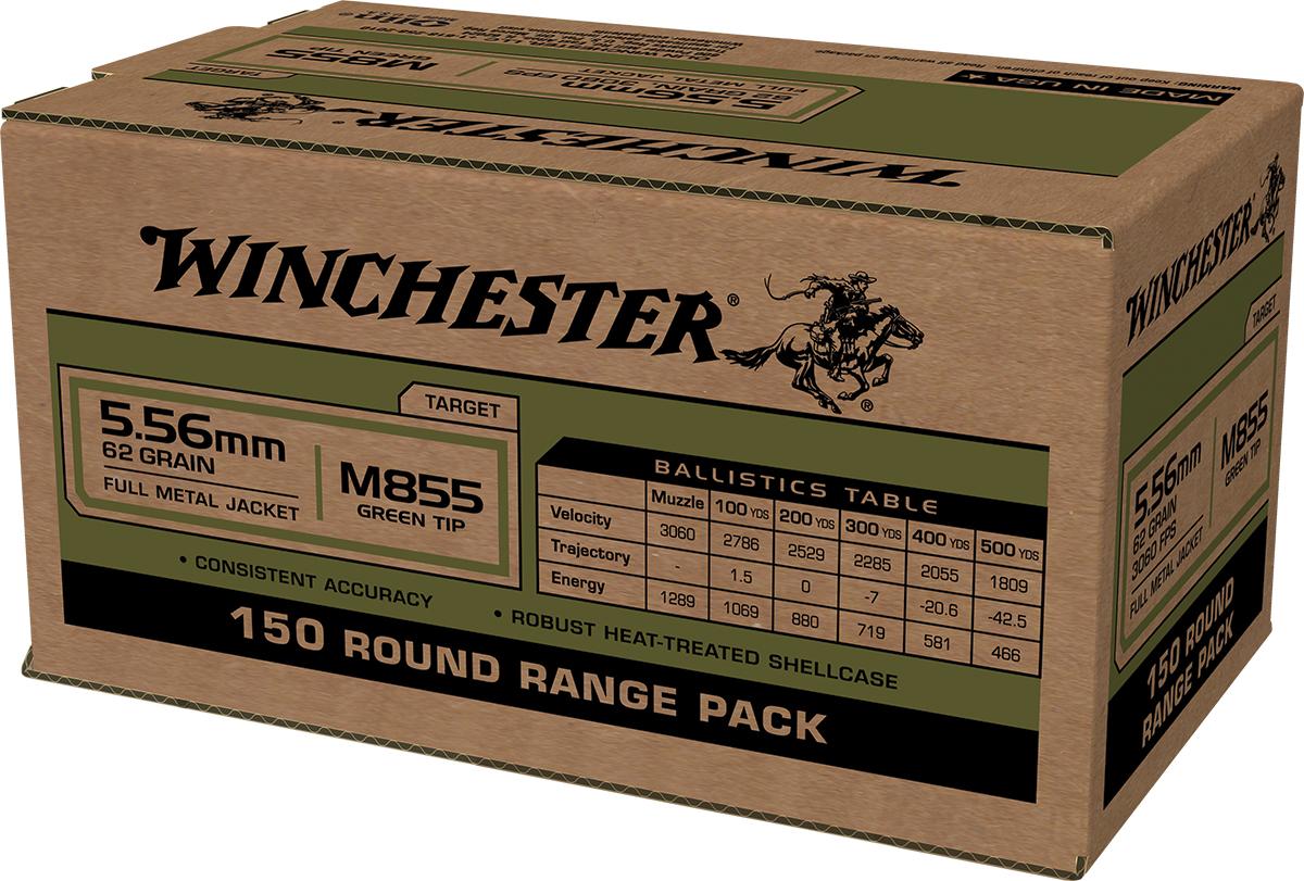 Winchester Ammunition Winchester USA Lake City M855 Green Tip Rifle Ammunition 5.56X45 NATO 62 gr