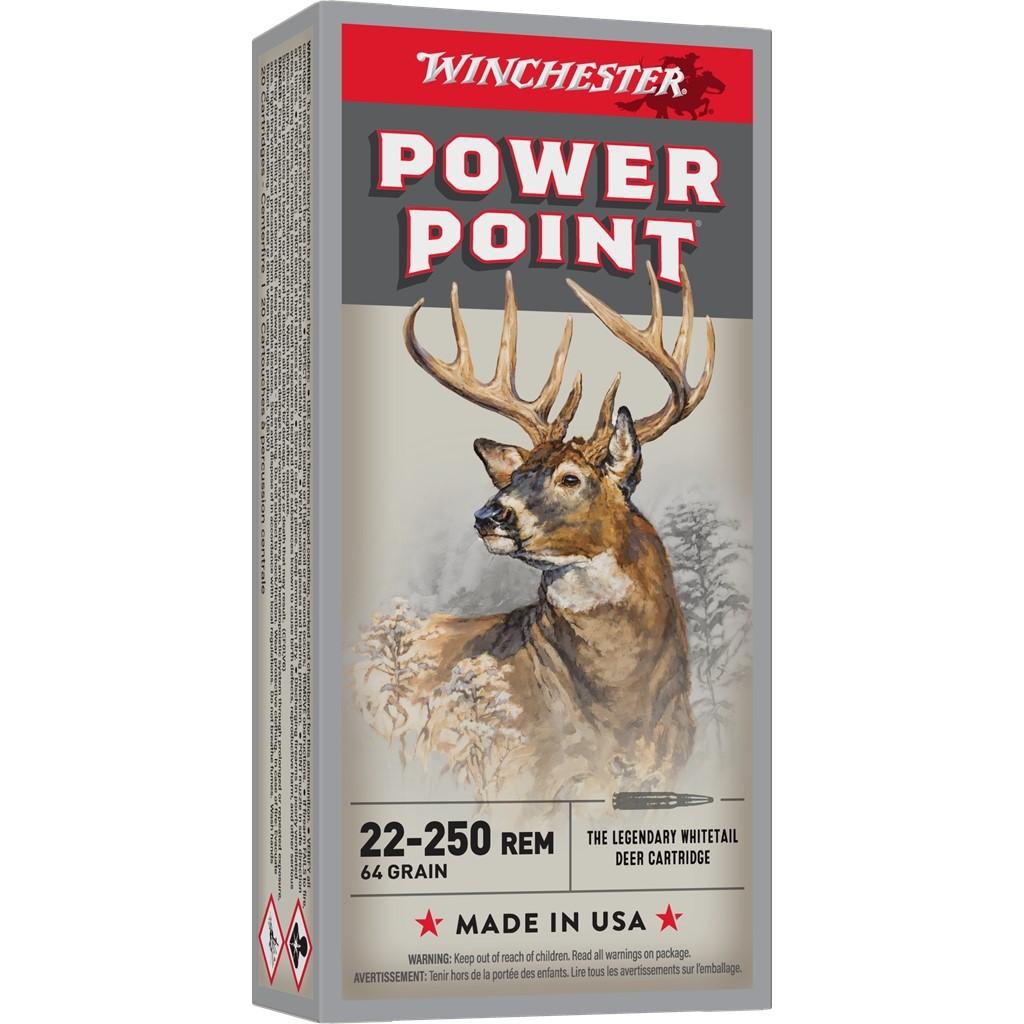 Winchester Ammunition Winchester Power Point Rifle Ammunition .22-250 Rem 64 gr