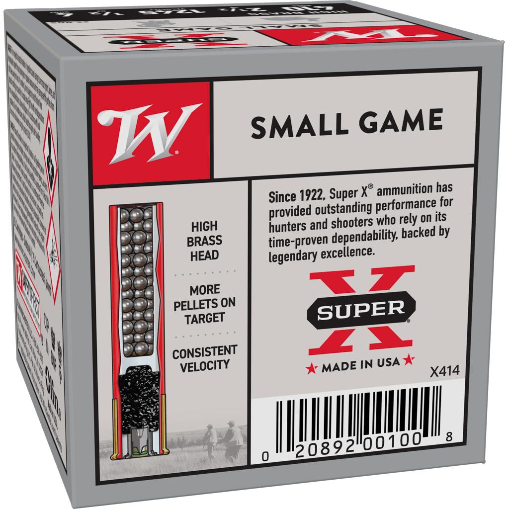 Winchester Super-X High-Brass Shotshells .410 ga 2-1/2" 1/2 oz 1245 fps #4 25/ct Winchester Super-X High-Brass Shotshells .410 ga 2-1/2" 1/2 oz 1245 fps #4 25/ct