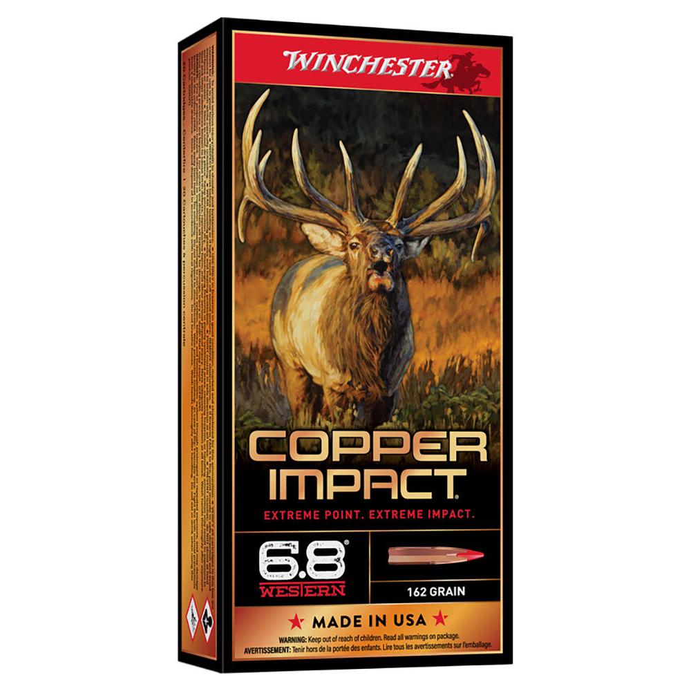 Winchester Ammunition Winchester Copper Impact Rifle Ammunition 6.8 Western 162 gr