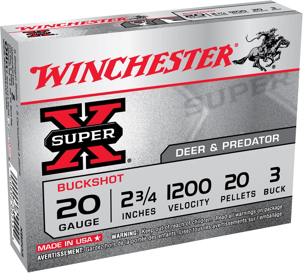 Winchester Ammunition Winchester Super X Buckshot Shotshells 20 ga 2-3/4" 1200 fps #3 15/ct