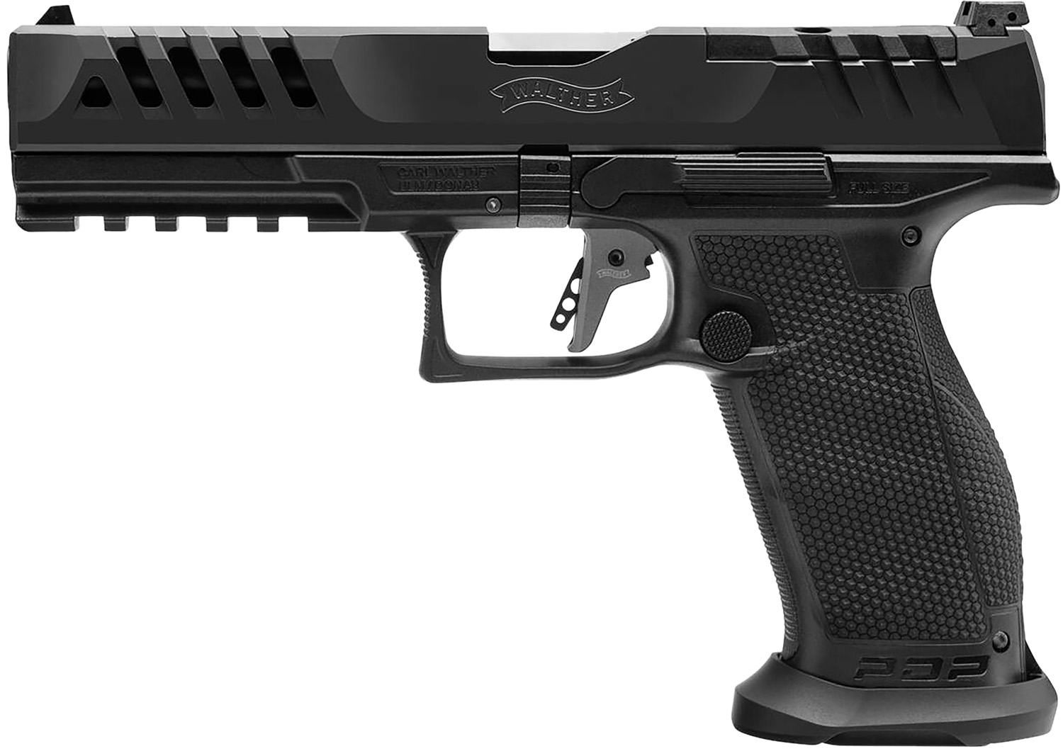 Walther PDP Match Full Size Handgun 9mm Luger 10rd Magazines(2) 5" Barrel Black Walther PDP Match Full Size Handgun 9mm Luger 10rd Magazines(2) 5" Barrel Black