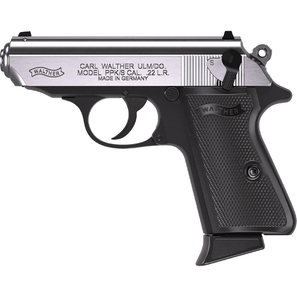 Walther Arms Walther PPK/s Handgun .22 LR 10rd Magazine 3.3" Threaded Barrel Two-Tone Black Stainless
