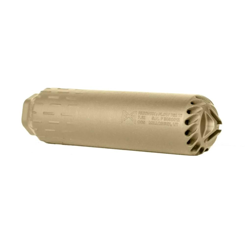 HUXWRX Safety Co. HUXWRX Flow 762 Ti Suppressor 7.62 5/8x24 FDE w/Out Muzzle Device