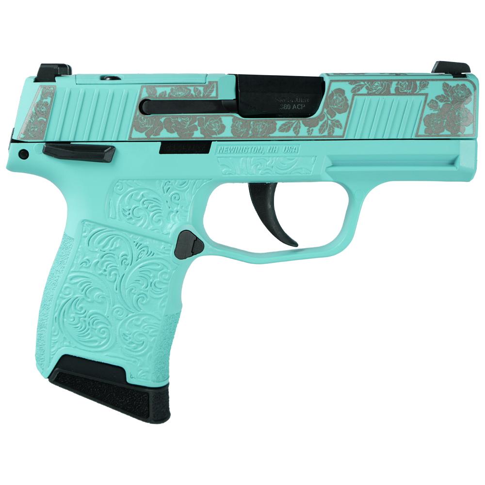 Sig Sauer Exclusive "Robin's Egg Blue and Roses" P365-380 Handgun 380 Auto 10rd Magazine