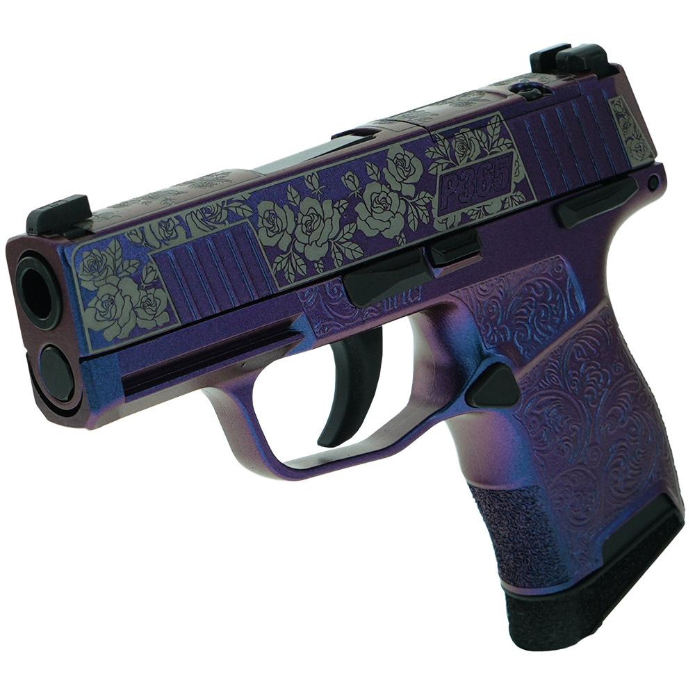SIG Sauer "Gun & Roses-Mongoose Purple" P365 Optic Ready Handgun 9mm Luger 10rd Magazines(2) 3.1" Barrel SIG Sauer "Gun & Roses-Mongoose Purple" P365 Optic Ready Handgun 9mm Luger 10rd Magazines(2) 3.1" Barrel