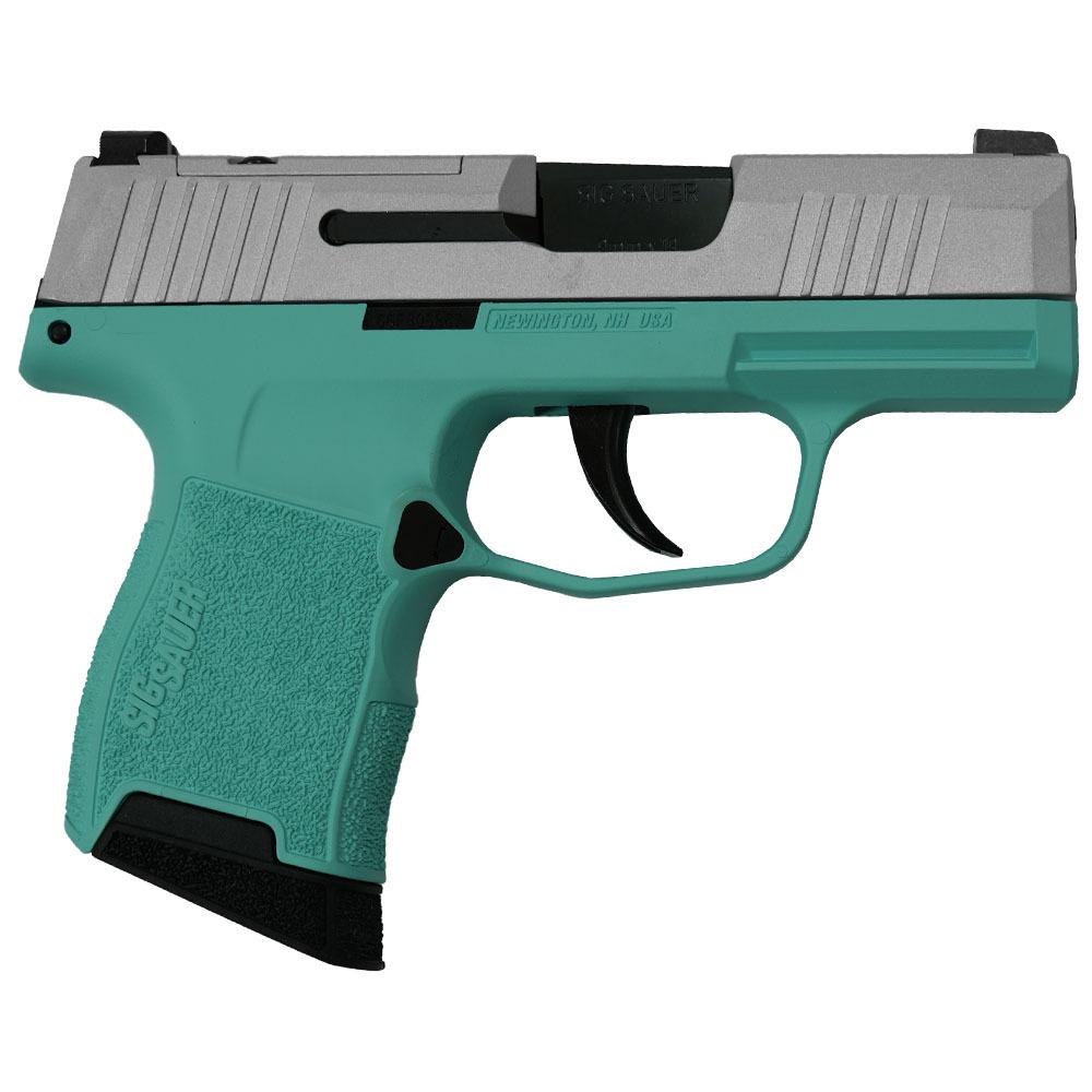 Sig Sauer "Silver Slide/Robin's Egg Blue Frame" P365 Optic Ready Handgun 9mm Luger 10rd