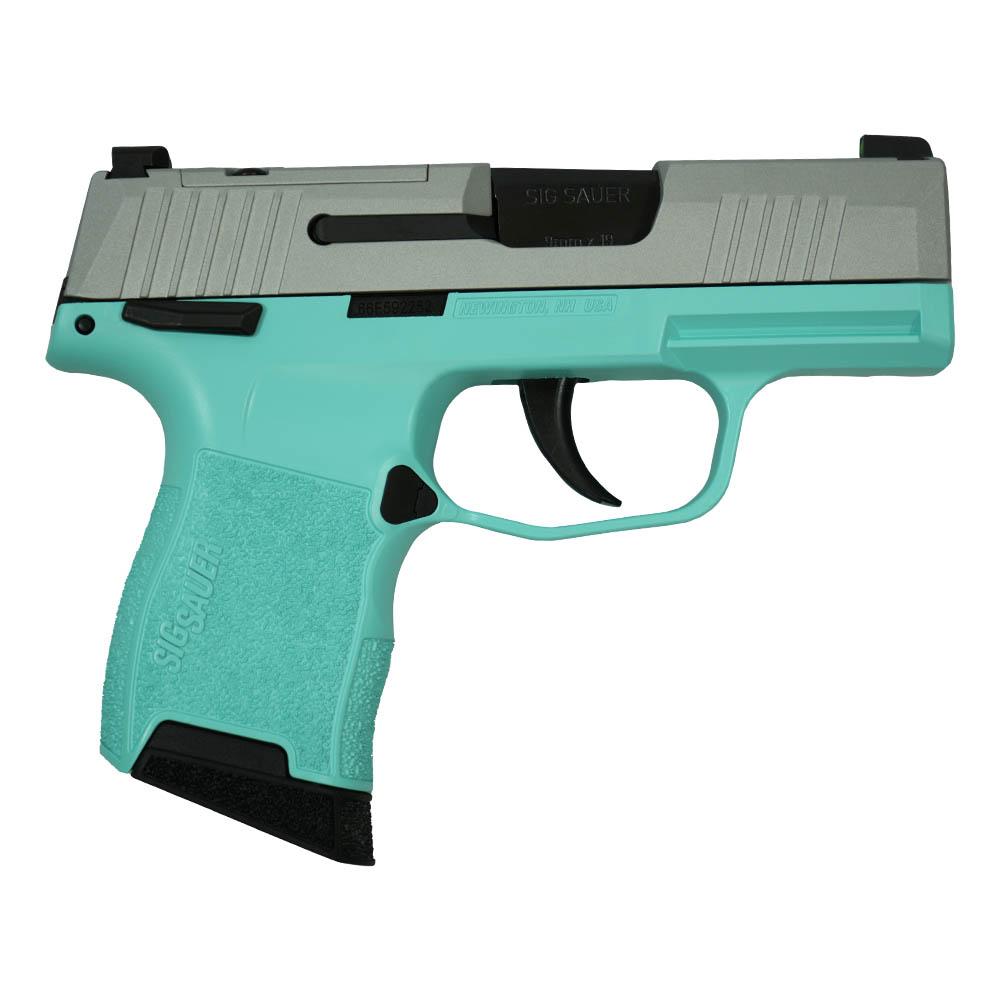 Sig Sauer "Silver Slide/Robin's Egg Blue Frame" P365 Optic Ready Handgun 9mm Luger 10rd