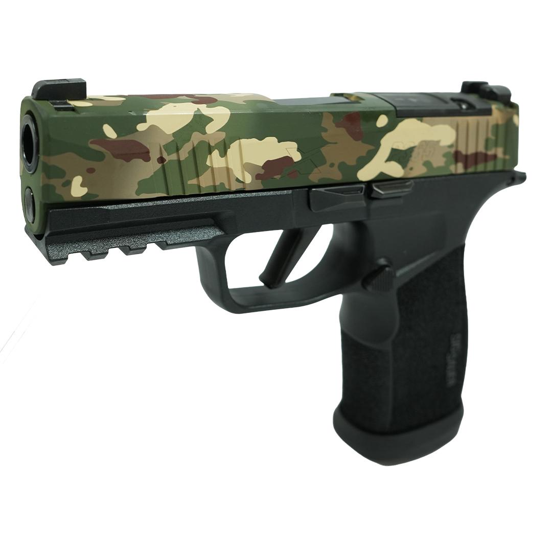 SIG Sauer P365 "MuiltiCam" XMACRO TACOPS Handgun 9mm Luger 17rd Magazines(4) 3.7" Barrel Black Grip SIG Sauer P365 "MuiltiCam" XMACRO TACOPS Handgun 9mm Luger 17rd Magazines(4) 3.7" Barrel Black Grip