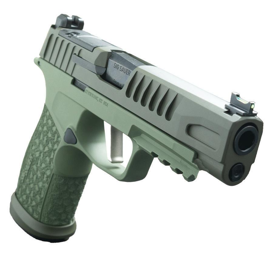 SIG Sauer P365 Fuse Two-Tone OD Green Handgun 9mm Luger 21(2)&17(1)rd Magazines 4.3" Barrel LXG Front SIG Sauer P365 Fuse Two-Tone OD Green Handgun 9mm Luger 21(2)&17(1)rd Magazines 4.3" Barrel LXG Front