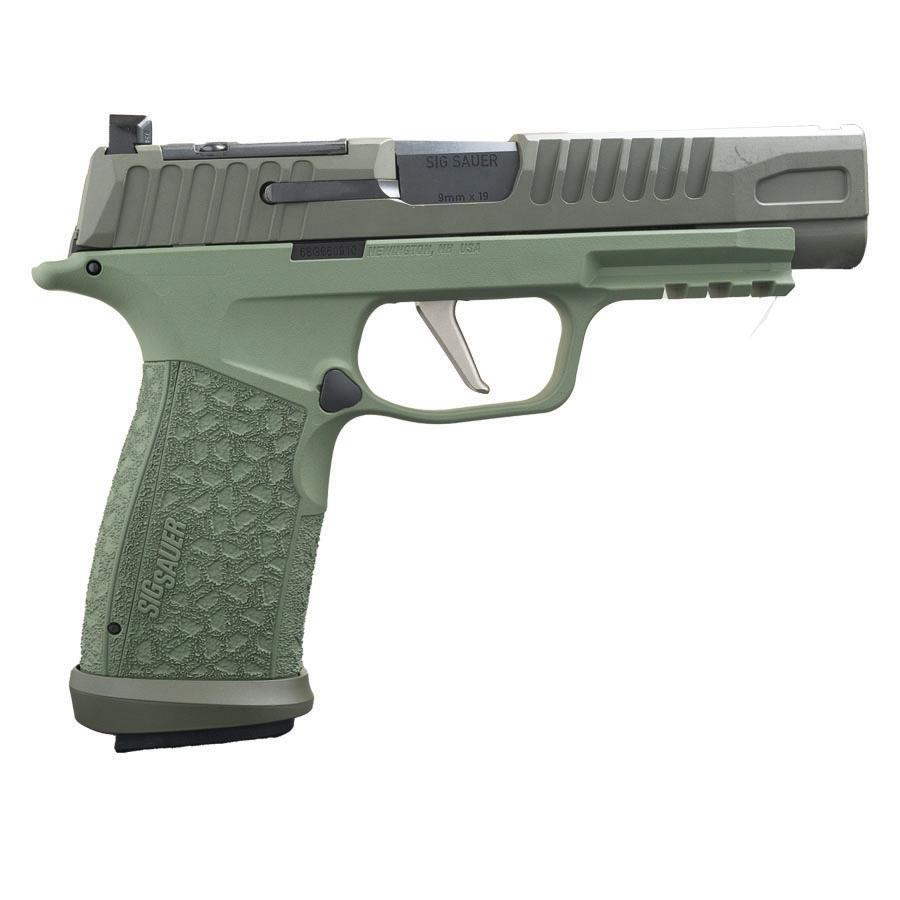SIG Sauer P365 Fuse Two-Tone OD Green Handgun 9mm Luger 21(2)&17(1)rd Magazines 4.3" Barrel LXG Front SIG Sauer P365 Fuse Two-Tone OD Green Handgun 9mm Luger 21(2)&17(1)rd Magazines 4.3" Barrel LXG Front