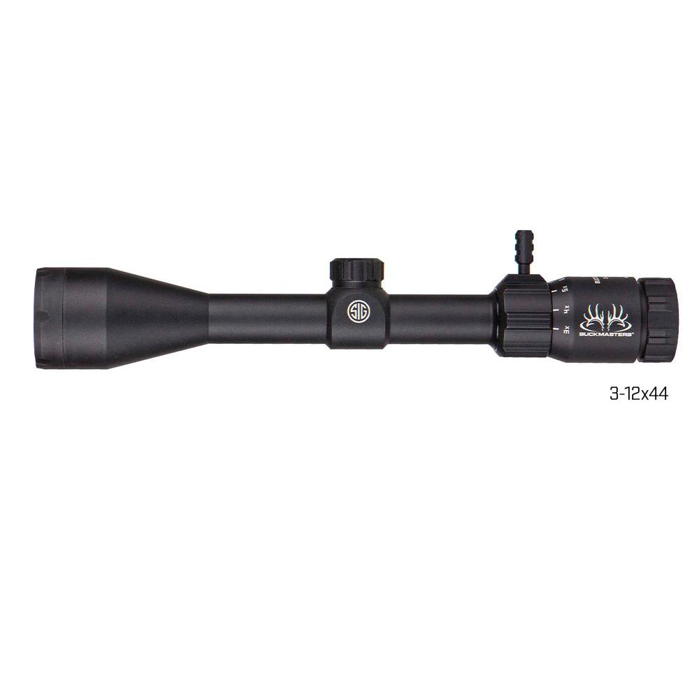 SIG Sauer Buckmasters Rifle Scope 3-12x44mm 1" SFP BDC Reticle Black
