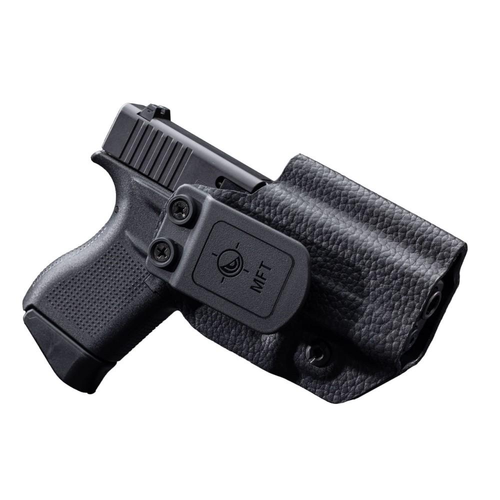 Mission First Tactical Leather Hybrid IWB/OWB Holster for Glock 43/43x Black Ambi Mission First Tactical Leather Hybrid IWB/OWB Holster for Glock 43/43x Black Ambi