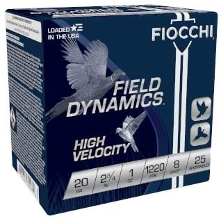 Fiocchi Ammunition Fiocchi High Velocity Shotshells 20ga 2-3/4" 1oz #8 25/ct