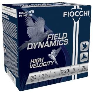 Fiocchi Ammunition Fiocchi High Velocity Shotshells 20 ga 2-3/4 1oz 1220 fps #9 25/ct