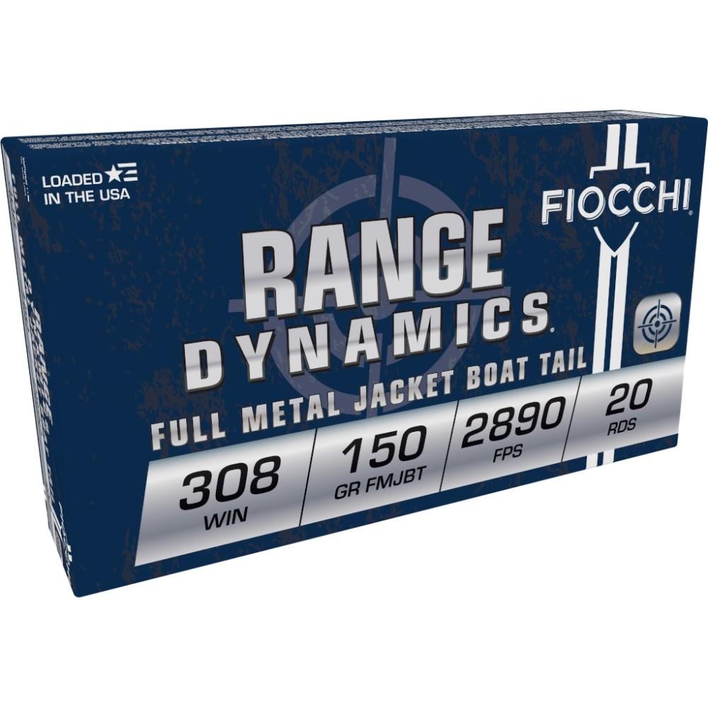 Fiocchi Ammunition Fiocchi Range Dynamics Rifle Ammunition .308 Win 150 gr FMJ 2890 fps 20/ct