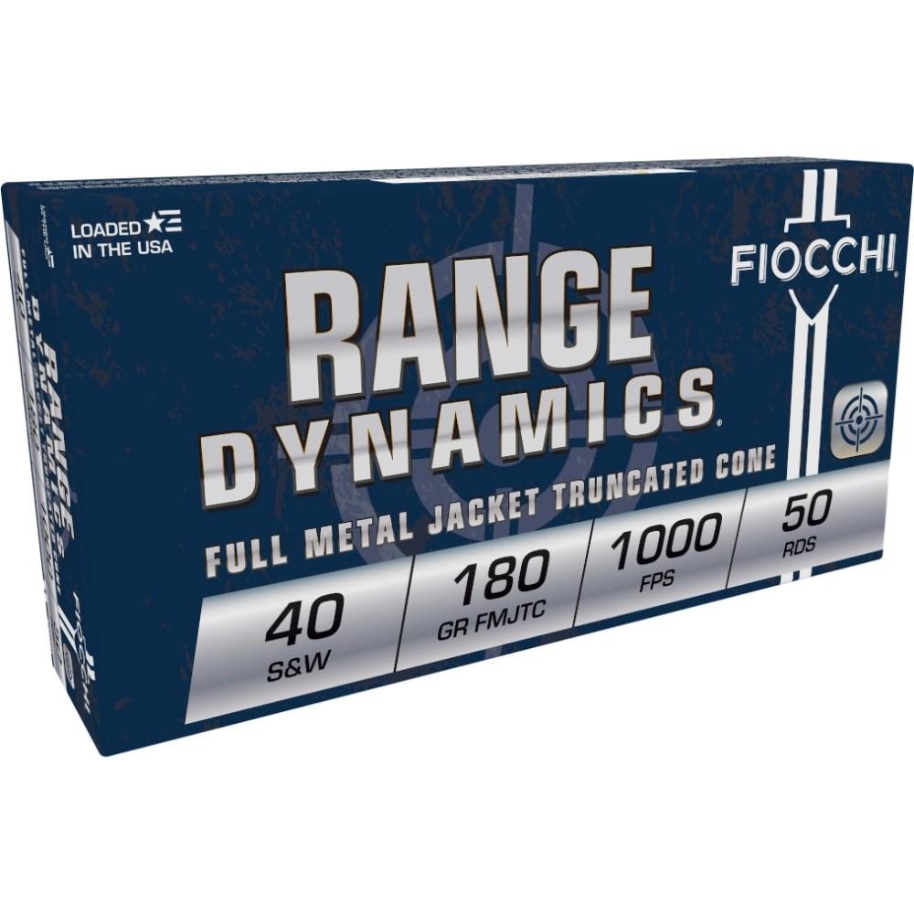 Fiocchi Ammunition Fiocchi Range Dynamics Handgun Ammunition .40 S&W 180 gr FMJ 1000 fps 50/ct