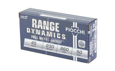 Fiocchi Range Dynamics Handgun Ammunition .45 ACP 230 gr FMJ 860 fps 50/ct Fiocchi Range Dynamics Handgun Ammunition .45 ACP 230 gr FMJ 860 fps 50/ct